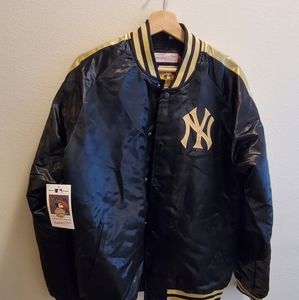 Mitchell & Ness Gold New York NYC Bomber Jacket